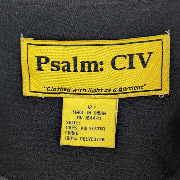 Psalm: CIV Black Blazer with Embriodered Lapel and Sleeves Size 12. Bag 7 - Picture 3 of 15